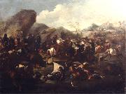 Francesco Maria Raineri Battle among Christians and Turks. Oil-painting, oil painting reproduction